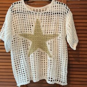 Amazon White and Gold Star Sweater
